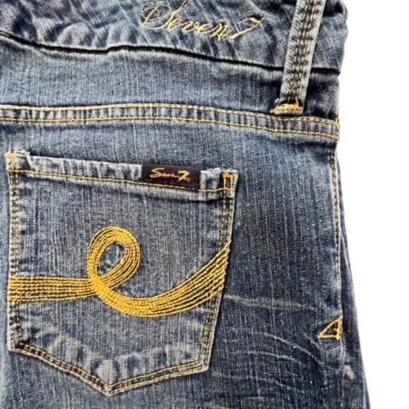 Seven7 Jeans Womens 10 Bootcut Dark Wash Denim Blue Stretch Casual Relaxed EUC - Picture 2 of 13